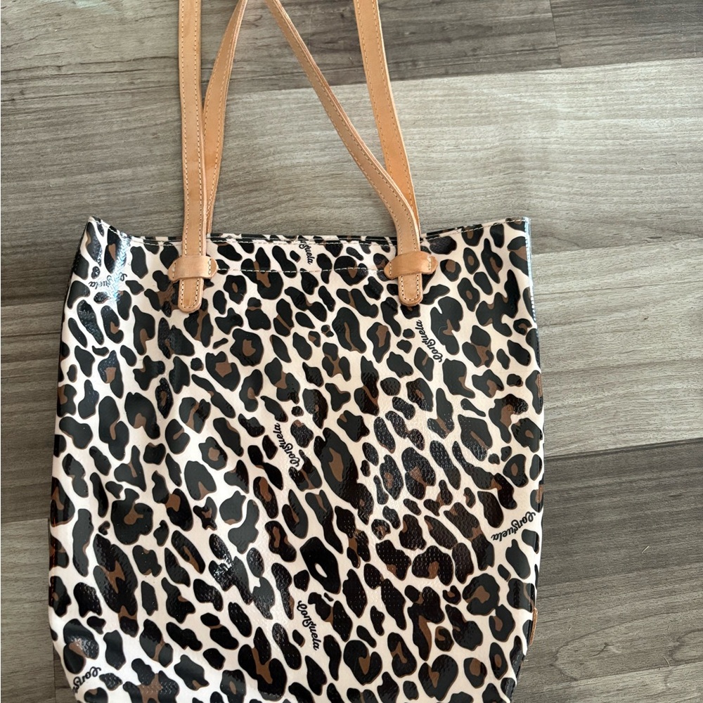 Consuela - Leopard Print laptop Bag with Tan Straps